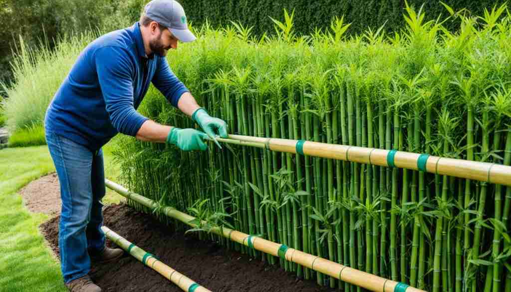 bamboo privacy fence installation