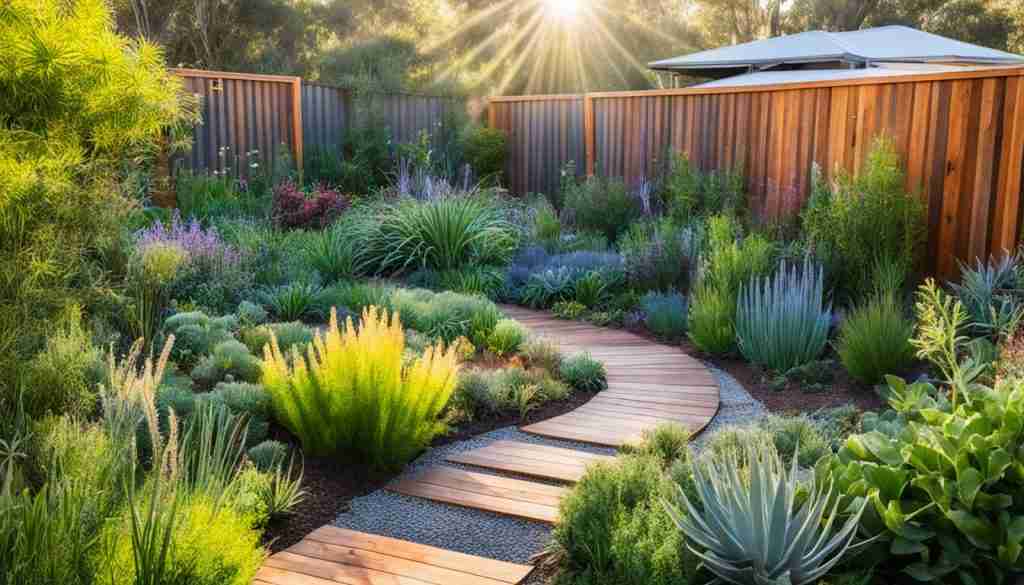 Sustainable garden with native Australian plants