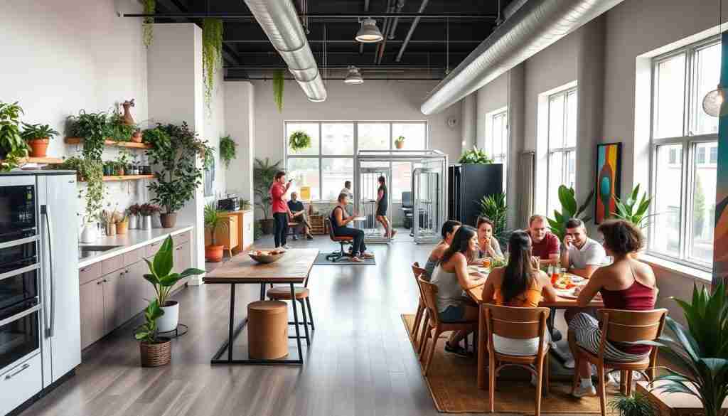 Shared amenities in coliving spaces