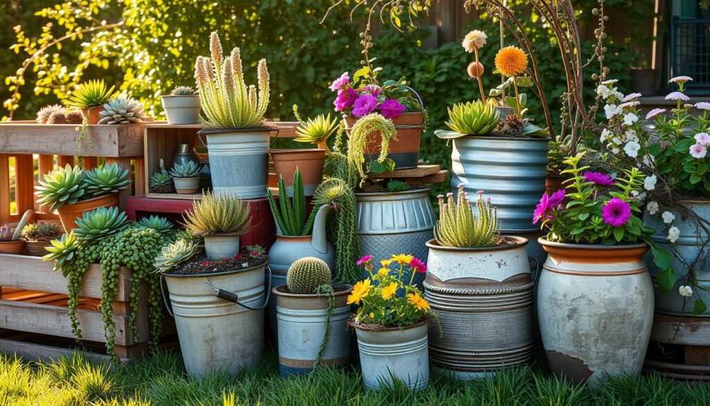 Upcycled planters and containers