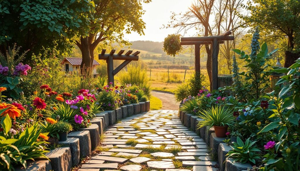 Garden Borders and Pathways from Recycled Materials