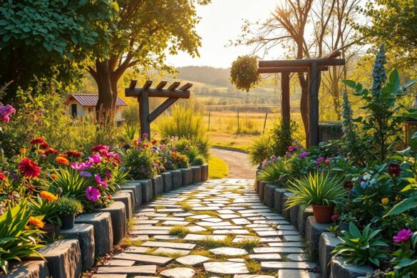 Garden Borders and Pathways from Recycled Materials