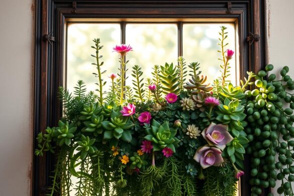 Window Frame Vertical Succulent Garden