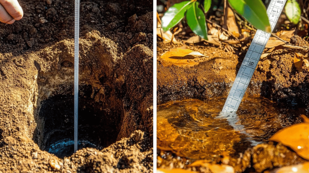 How to Build a Rain Garden in a Weekend: 8 Simple Steps 17 johnkrechting Split frame image showing soil drainage test in b1acf0c8 1d52 4ee9 adcb bc611224ea1e 3