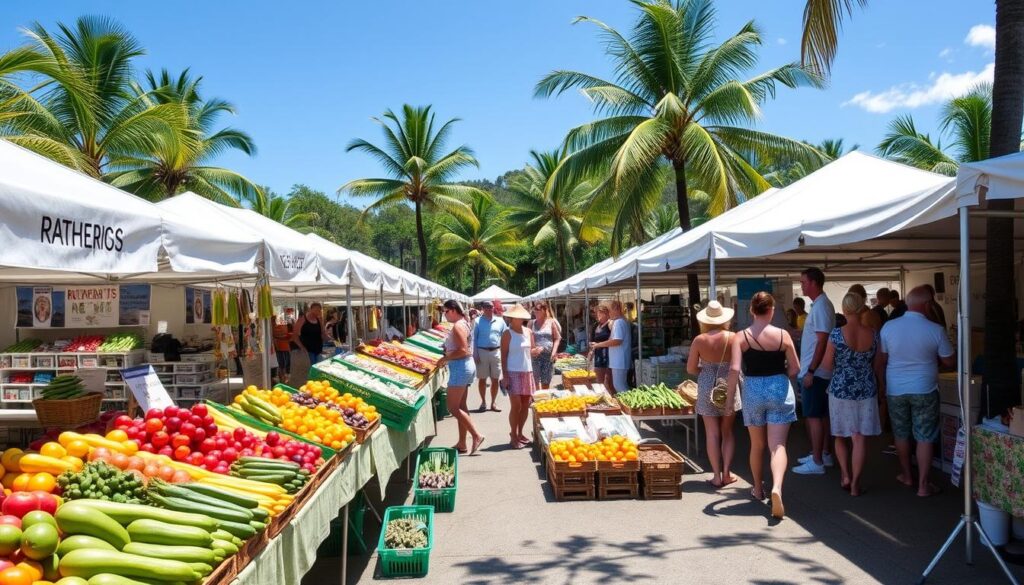 Noosa Farmers Market with tropical Queensland farmers markets sustainable produce