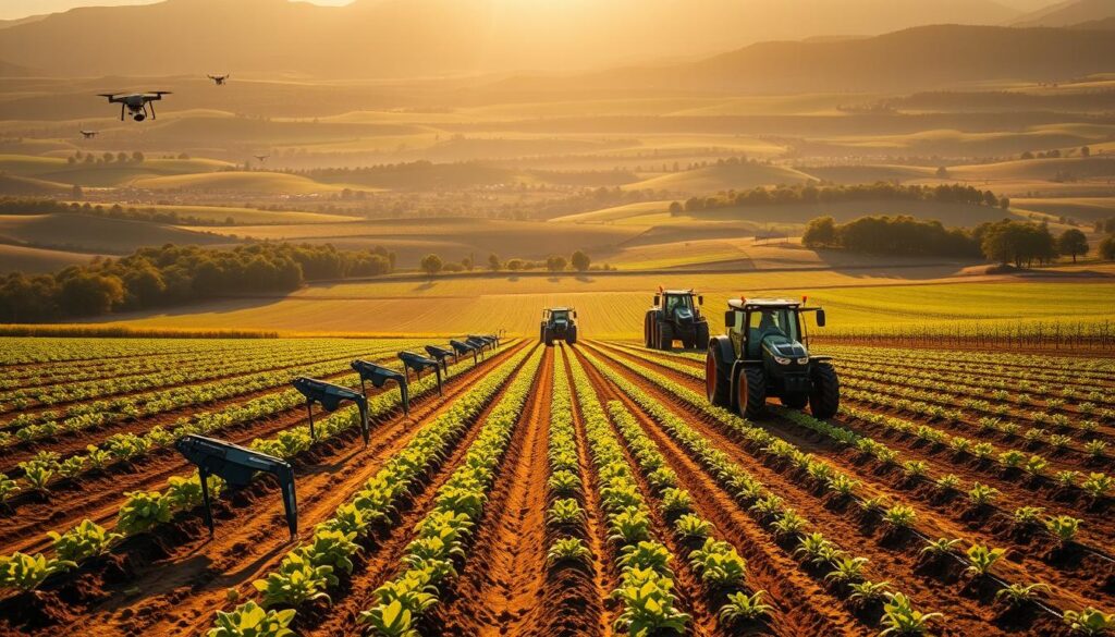 automation in agriculture showing robotic planting systems